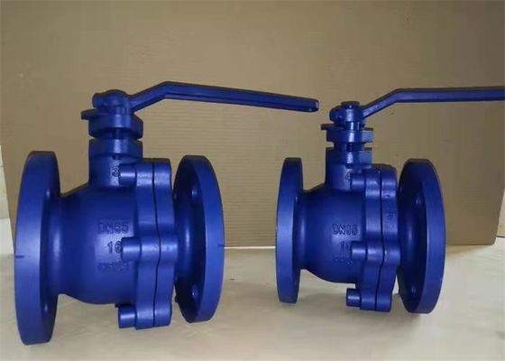 Blue Color Body 25bar Floating Ball Valve Chinese Standard Flanged End
