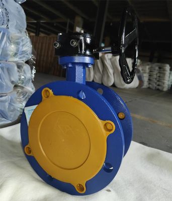 Cast Iron Rubber Lined Flanged Butterfly Valve Customized Dn 100mm 125mm 150mm