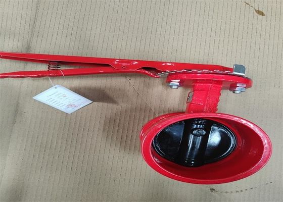 Size 100mm Medium Water Butterfly Fire Protection Valves Clamp Connection