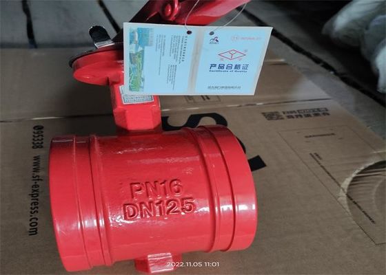 Size 100mm Medium Water Butterfly Fire Protection Valves Clamp Connection