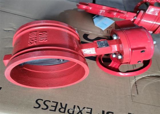 Turbine Groove Red Butterfly Valve Red Color Dn100 Mm