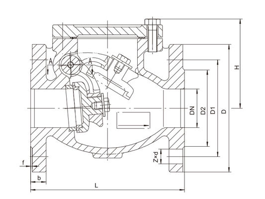 DIN GG25 Grey Iron Flanged Swing Check Valve PN16 Medium Water Pressure