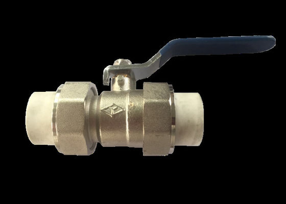 1" Male Thread PPR Double Union Ball Valve , Hot Melt Brass Ball Valve
