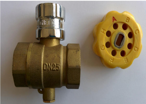 Leakproof Lockable Brass Ball Valve , PTFE Ring Threaded Ball Valve
