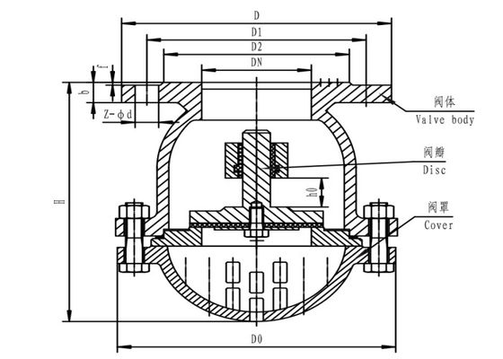 Lifting Bottom Swing Check Valve Flange Type Cast Iron 2.5 Mpa DN50~DN350